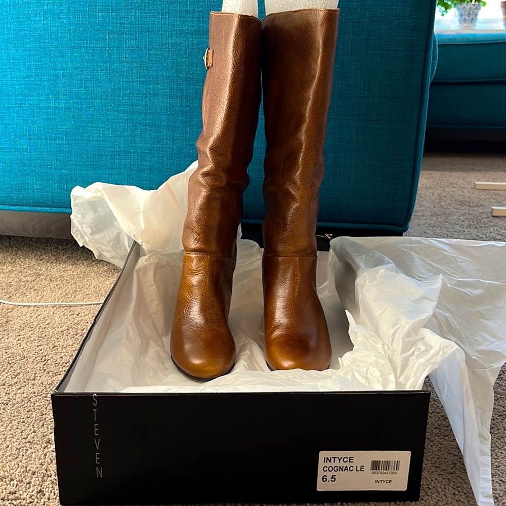 Steve Madden INTYCE COGNAC BOOTS